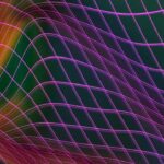 Warped grid with glowing light