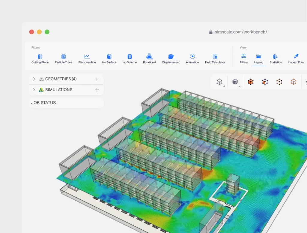 CFD simulation of airflow in a data center
